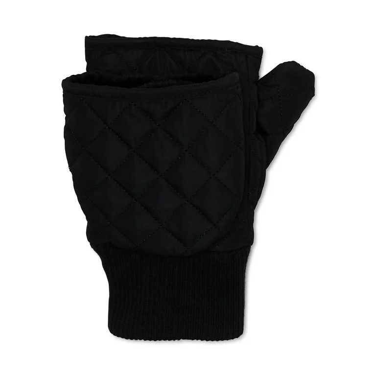 Time and Tru Women's Quilted Puffer Pop Top Gloves | Walmart (US)