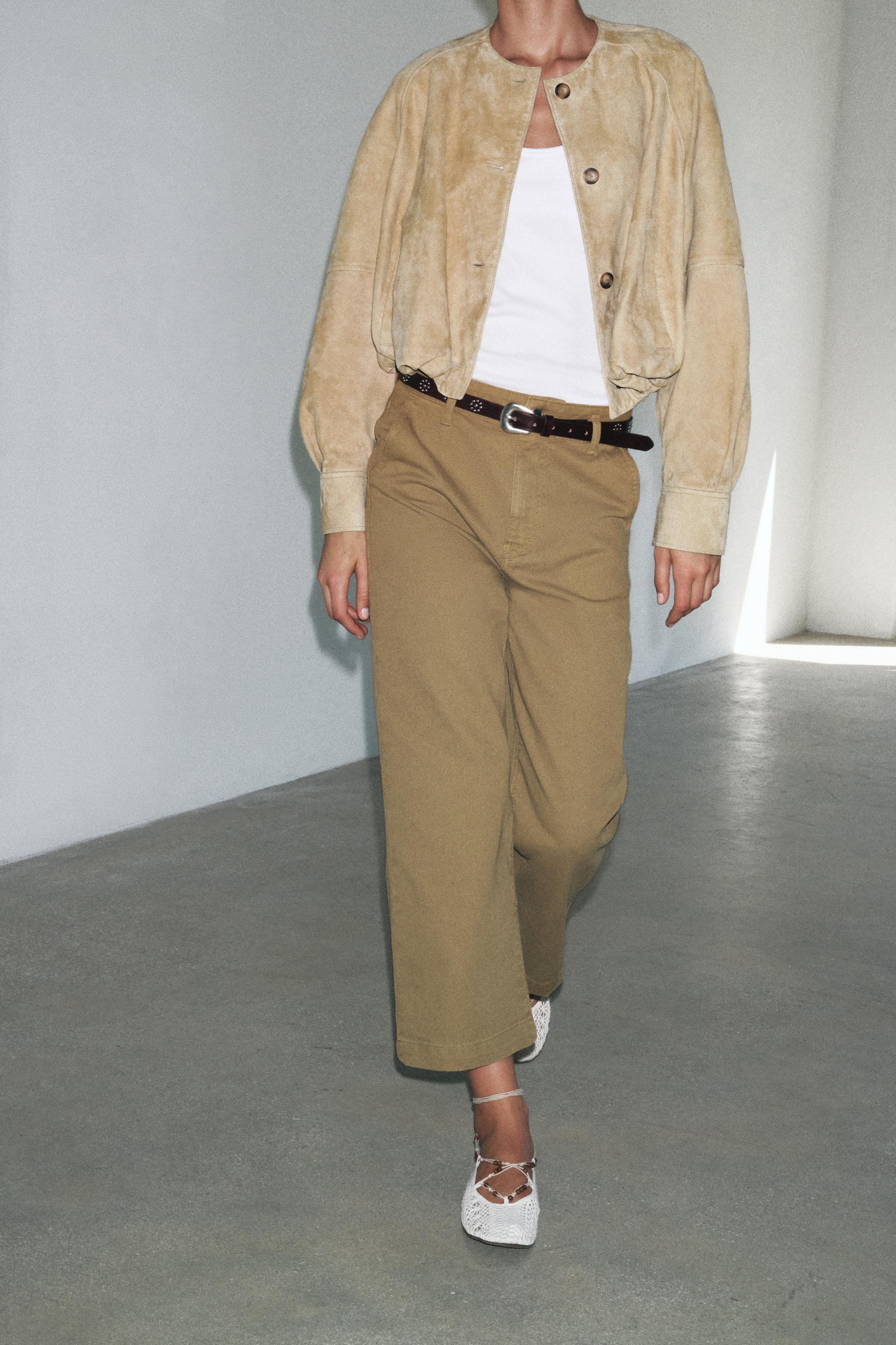 ZW COLLECTION CROPPED CHINO PANTS | Zara US