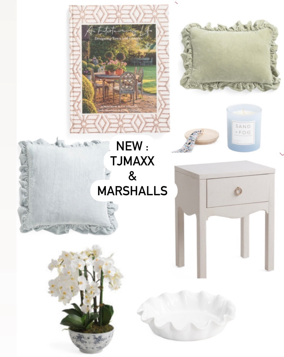 New items to refresh your home from TJmaxx & Marshalls online 
Faux florals
Side table 
Velvet ruffle  sage pillow
Velvet ruffle light blue pillow
Candles
Coffee table books


#LTKsalealert #LTKhome #LTKstyletip