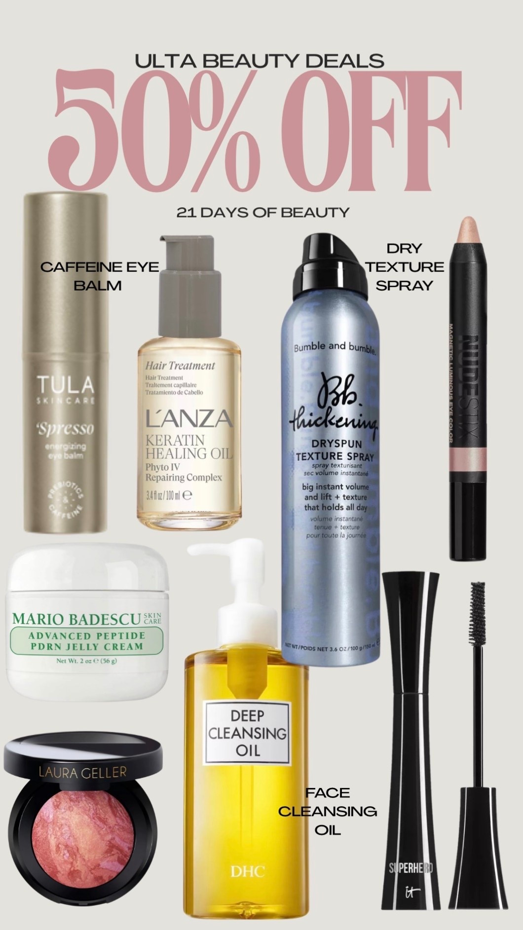 Ulta 50% off beauty deals

#LTKSeasonal #LTKSaleAlert #LTKBeauty