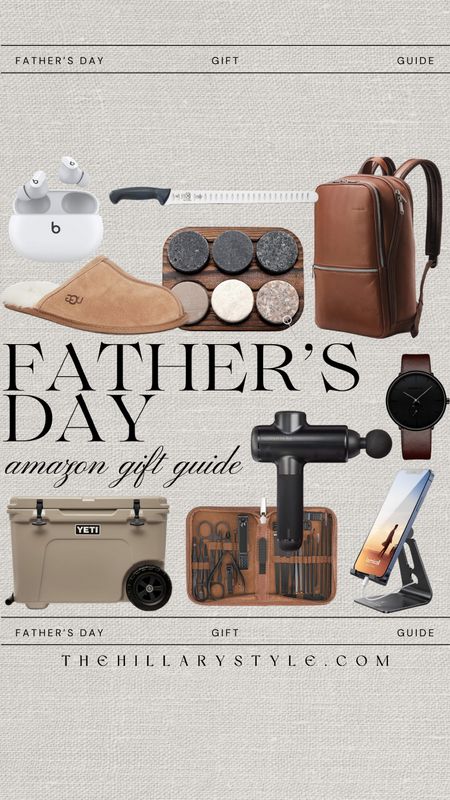 AMAZON Father’s Day Gift Guide: yeti cooler, nail clipping kit, massage gun, watch, backpack, phone charging stand, UGG slippers, beats headphones.

#LTKSeasonal #LTKMens #LTKGiftGuide