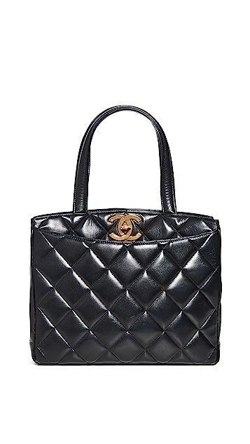 Chanel Black Medium Turnlock Tote | Shopbop