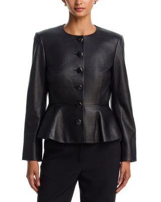 Veronica Beard Quinn Peplum Leather Jacket | Bloomingdale's (US)