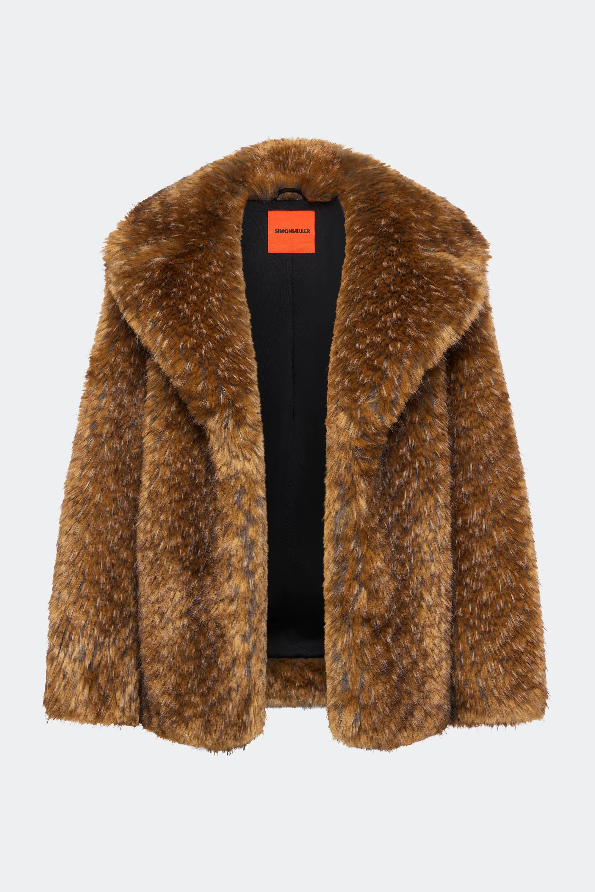 Knox Vegan Fur Coat In Tawny | Simon Miller
