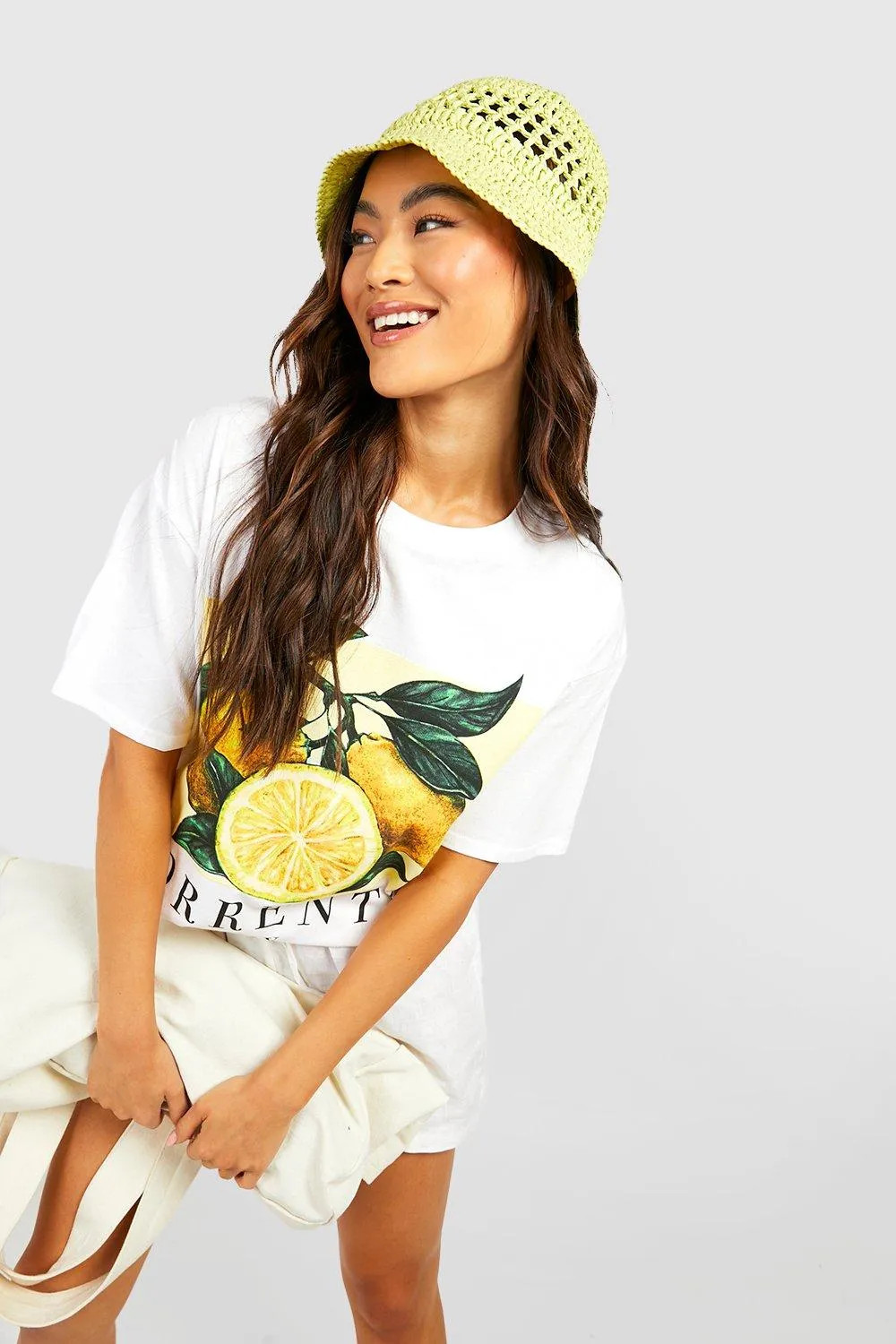 T-Shirts | Sorrento Lemon Oversized T-shirt | boohoo | Boohoo.com (UK & IE)