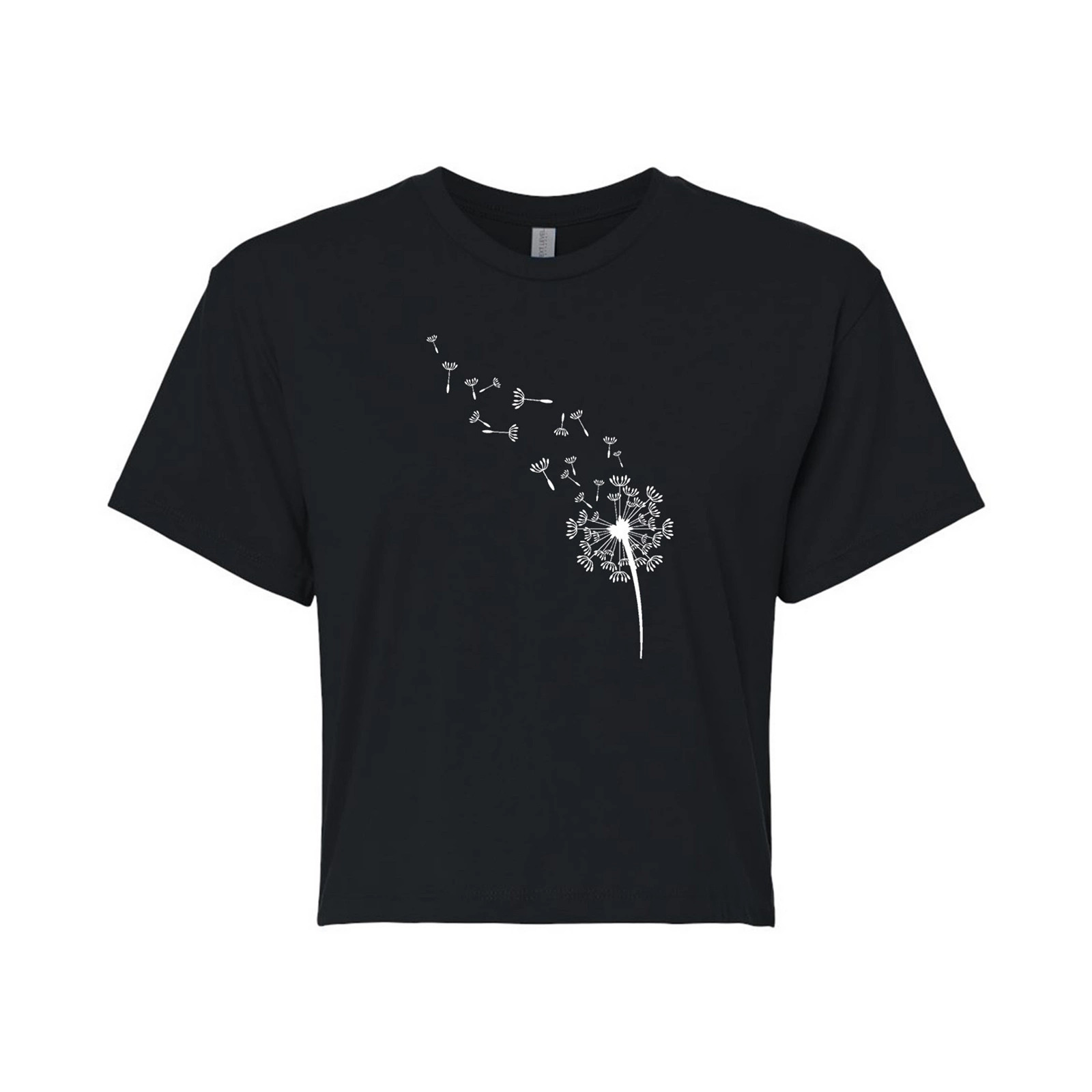 Juniors' Dandelion Seeds Cropped Graphic Tee, Girl's, Size: XXL, Black | Kohl's