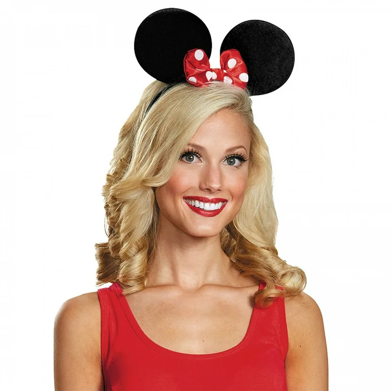 Disney Minnie Mouse Deluxe Ears Bow Headband Halloween Costume Accessory | Walmart (US)