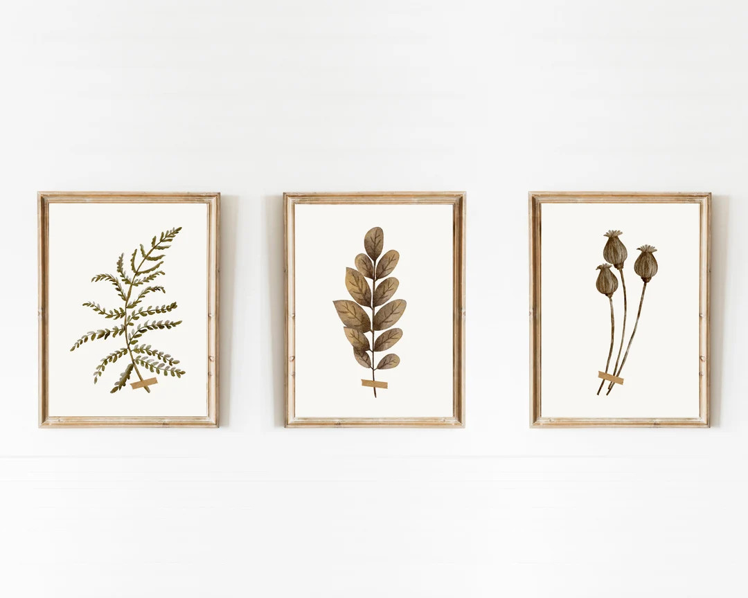 Simple Fall Botanical Set of 3 8x10 Autumn Art Digital - Etsy | Etsy (US)