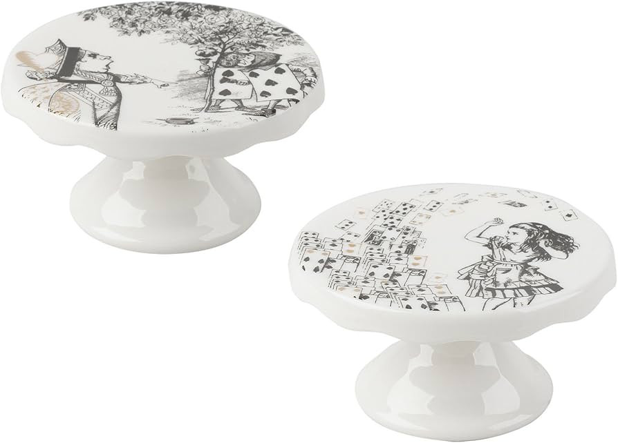 V&A Alice in Wonderland Mini Cake Stands,White,10 x 10 x 5.3 cm - (Set of 2) | Amazon (UK)