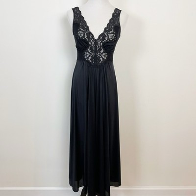 Vintage Vanity Fair Full Sweep 80-111 Black Lace Gown Dress Long Medium Goth | eBay US