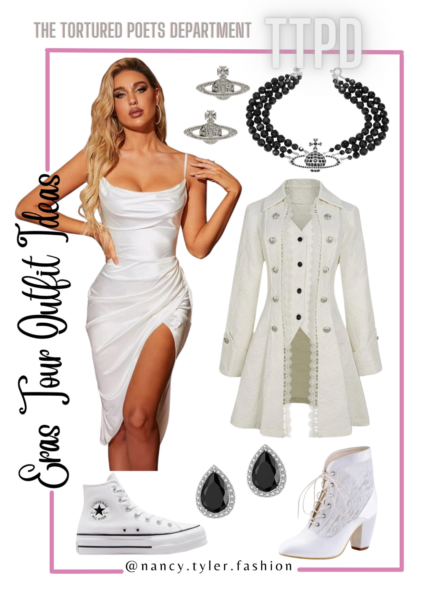 Amazon The Tortured Poets Department Eras Tour Taylor Swift Outfit Ideas. 📝🤍 Eras Tour 2024 outfit ideas!  🤍🪶 #TaylorSwift #ErasTour #TTPDTaylorSwift  #TaylorSwiftTTPD #TheTorturedPoetsDepartment Taylor Swift Eras Tour Ideas, Taylor Swift Movie, Taylor Swift outfits, Taylor Swift Eras Tour outfit ideas, Taylor Swift Eras Tour inspo, Taylor Swift inspo, Taylor Swift TTPD, Taylor Swift The Tortured Poets Department, Taylor Swift Eras Tour TTPD outfits, TTPD outfit, The Tortured Poets Department Taylor Swift outfits, white Taylor Swift outfits, black Taylor Swift outfits, Tortured Poets,  choker necklaces, corset tops, corset dresses, women’s sequin black shorts, white Converse shoes

#LTKStyleTip #LTKParties #LTKFindsUnder50