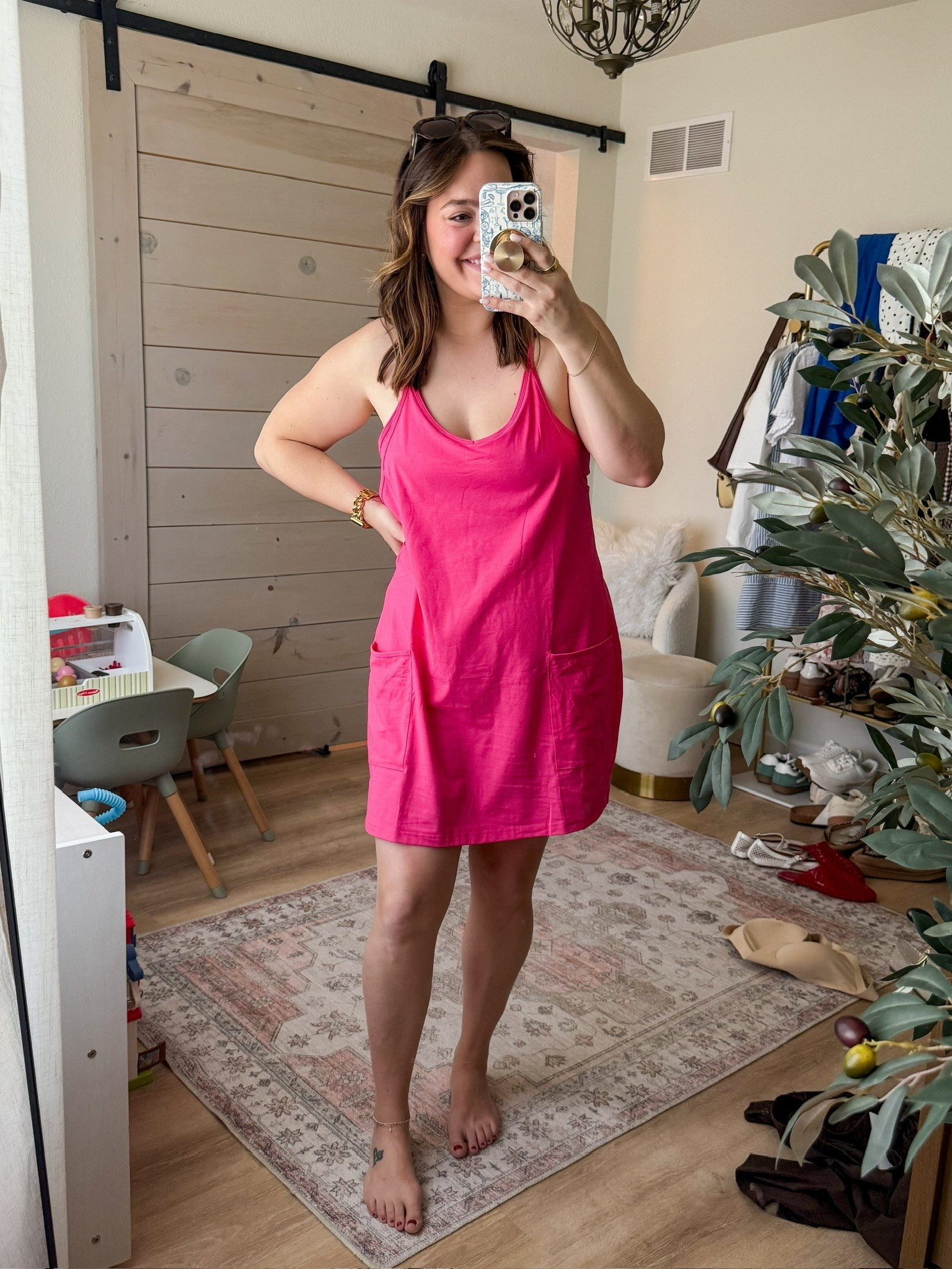Love this pink sleeveless dress! Perfect for summer days. wearing size large ￼

#LTKMidsize #LTKootd #LTKmomlife