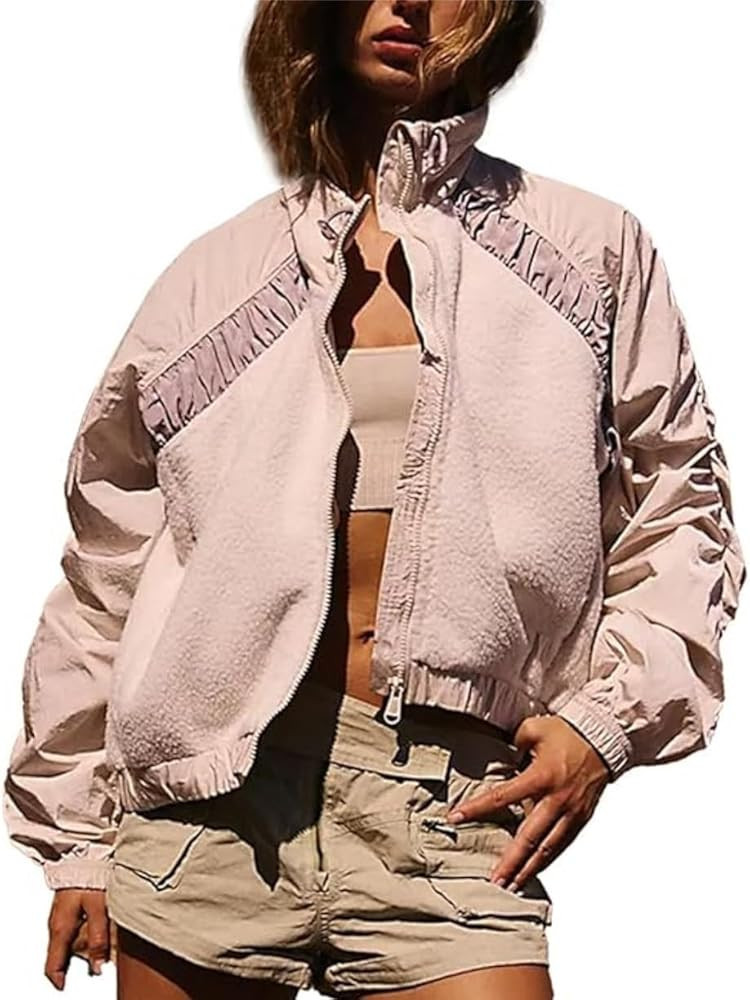 Womens Fuzzy Fleece Jacket Zip Up Long Sleeve Sherpa Jackets Fall Winter Coat Outerwear with Pock... | Amazon (US)