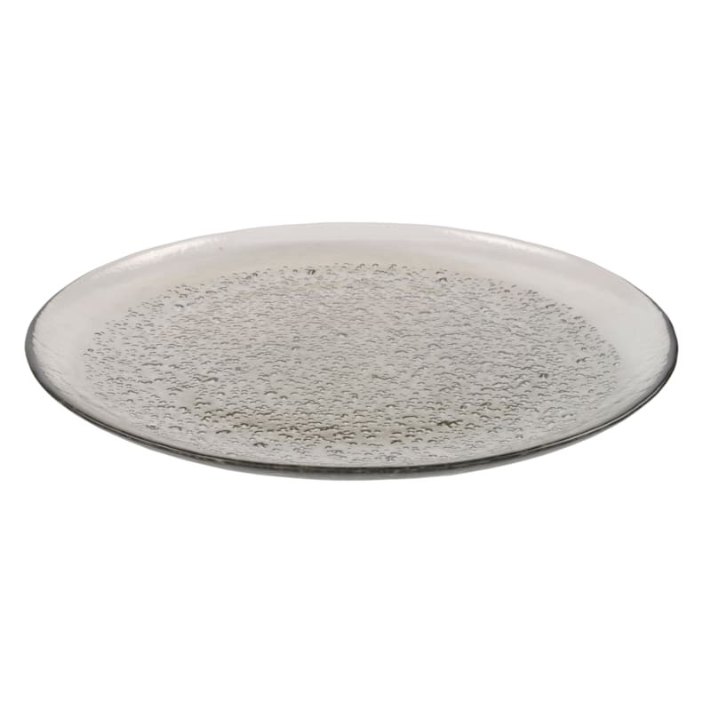 Grey Glass Dinner Plate | At Home