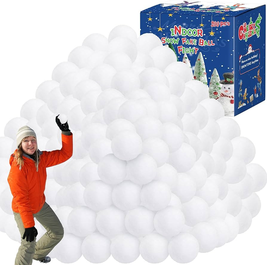 200 Pack Snow Balls for Kids Indoor, Soft Plush Snow Ball Fight Set, Fake Snow Balls Realistic Ar... | Amazon (US)