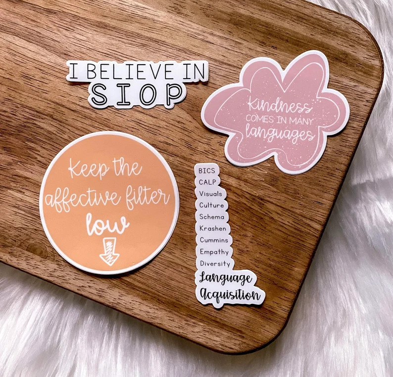 ESL Teacher PACK | Waterproof Sticker, Teacher Sticker, Teacher Magnet, English Language Acquisit... | Etsy (US)