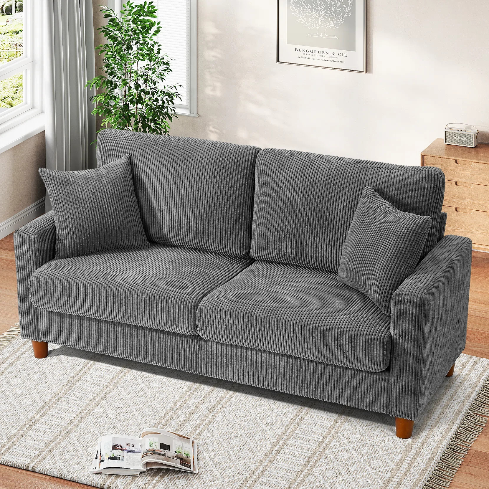 2-seater corduroy sofa | Wayfair North America