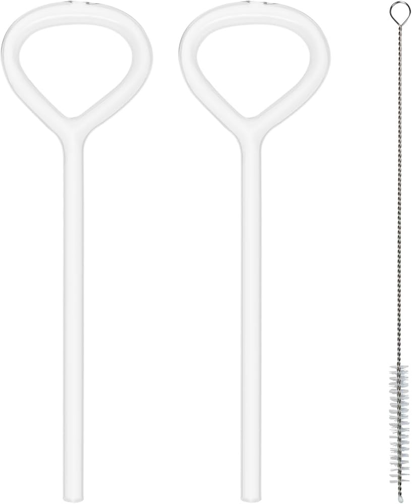 Anti Wrinkle Straw 2 Pack - Heart Shaped No Wrinkle Glass Straws, Curved Reusable Drinking Straws... | Amazon (US)