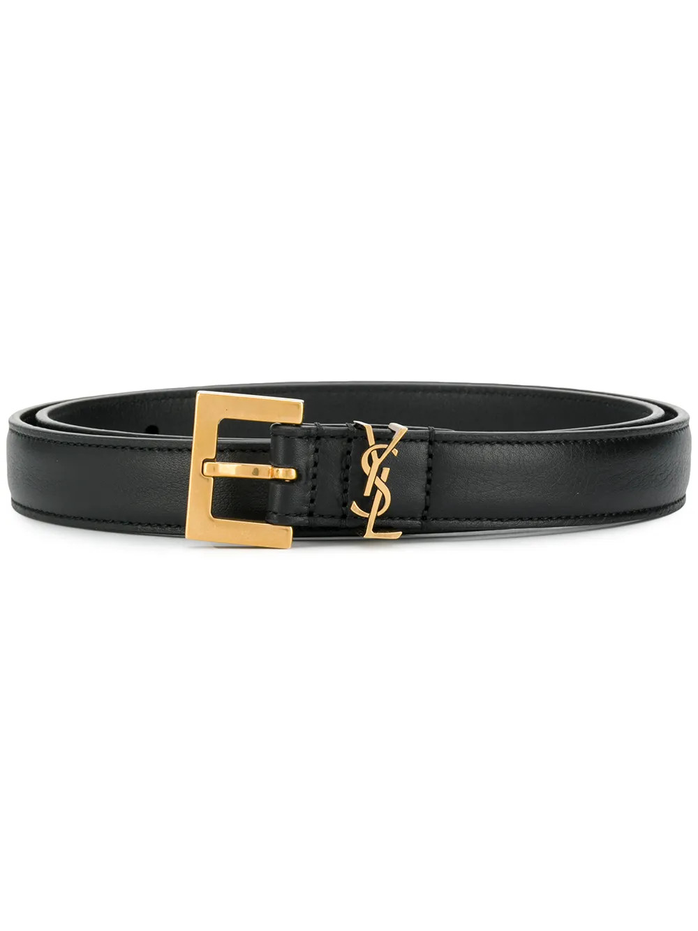 Saint Laurent Monogram Leather Belt - Farfetch | Farfetch Global