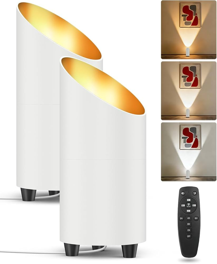 2 Pack Uplighting Indoor, 7W LED Floor Can Lights with Remote, 5.9ft Cord Plug-in Spotlight for I... | Amazon (US)