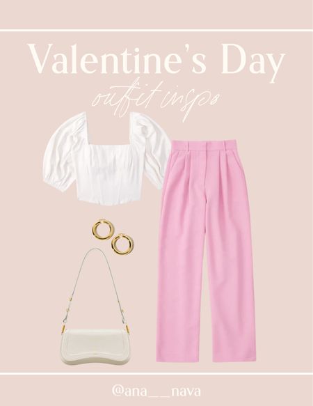 Valentine’s Day Outfit Ideas 💘
pink pants, white cropped top, puff sleeve top, corset top, shoulder bag, date night outfit, business casual 

#LTKstyletip #LTKSeasonal