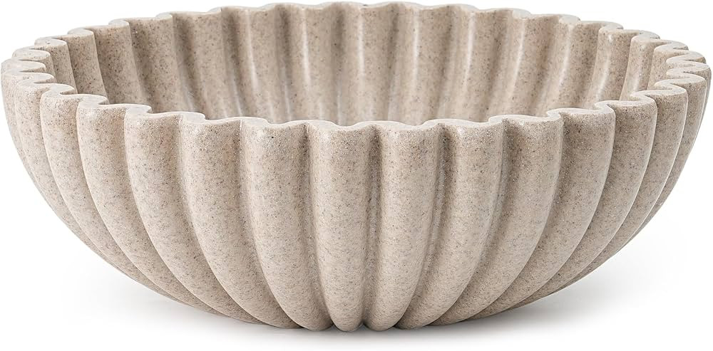 Fruit Bowl for Kitchen Counter, Ruffle 12’’ Large Decorative Key Bowl Home Decor for Entryway... | Amazon (US)