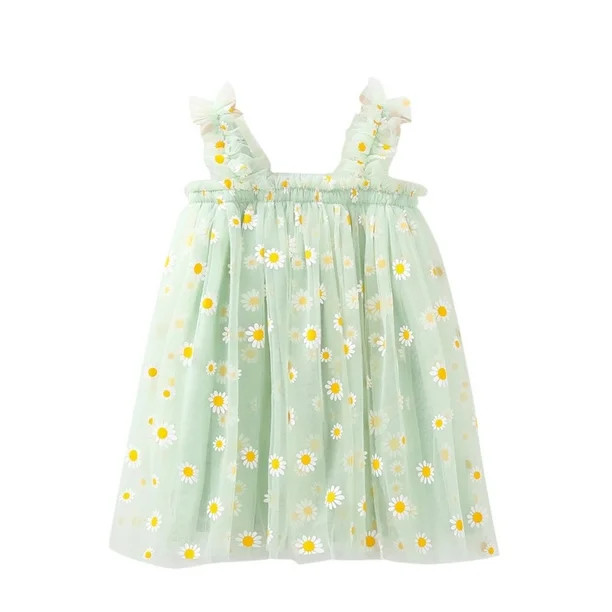 2022 New Baby Girls Dress Toddler Baby Kids Girls Daisy Floral Summer Sleeveless Beach Tutu Dress... | Walmart (US)