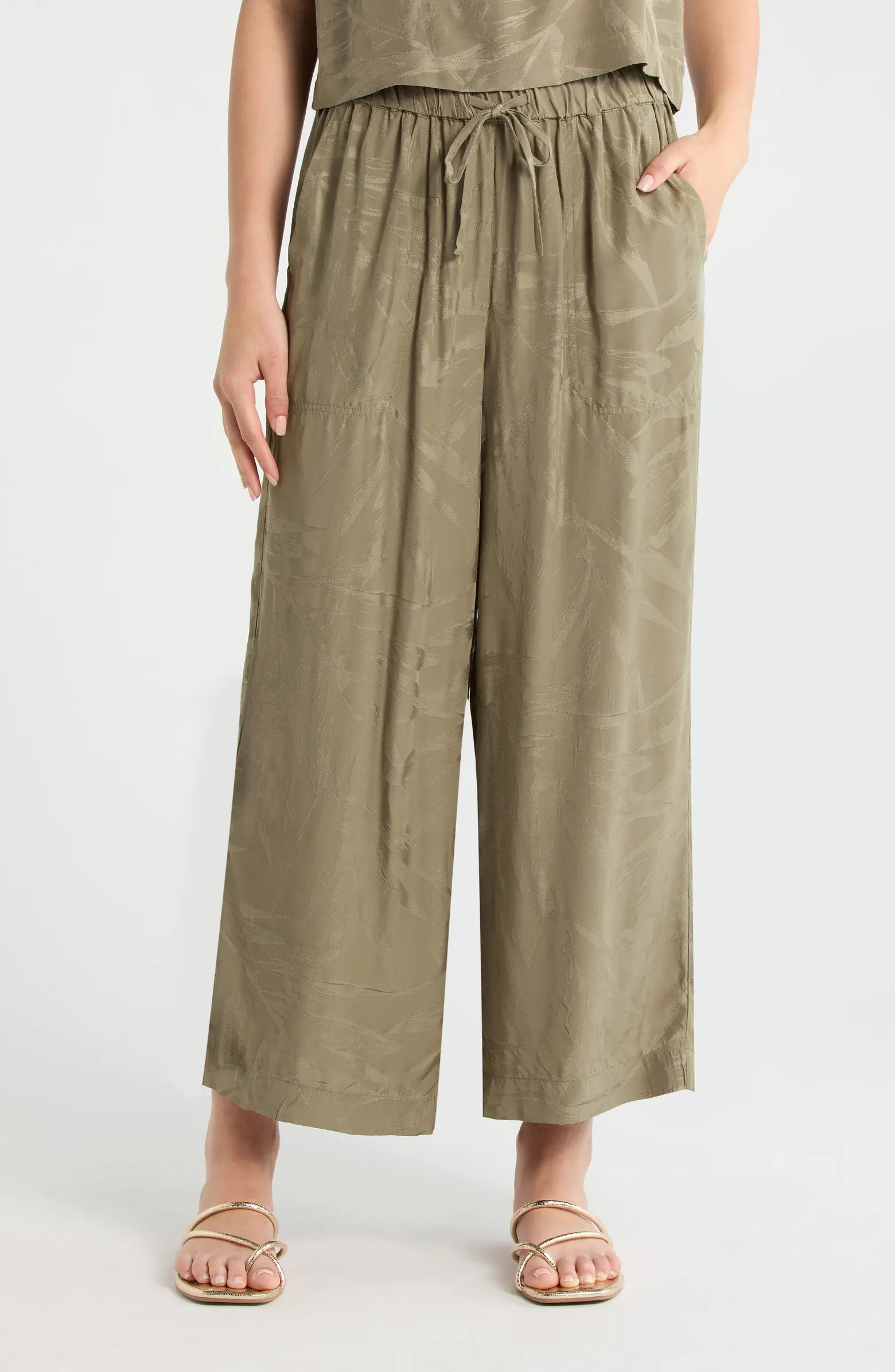 Angie Jacquard Palazzo Ankle Pants | Nordstrom