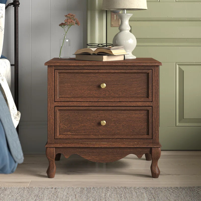 Lundgren 24'' Tall 2 - Drawer Nightstand with Charging Station (Set of 2) | Wayfair North America