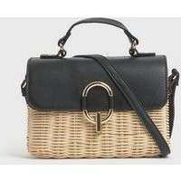 Black Straw Cross Body Bag New Look Vegan | New Look (UK)