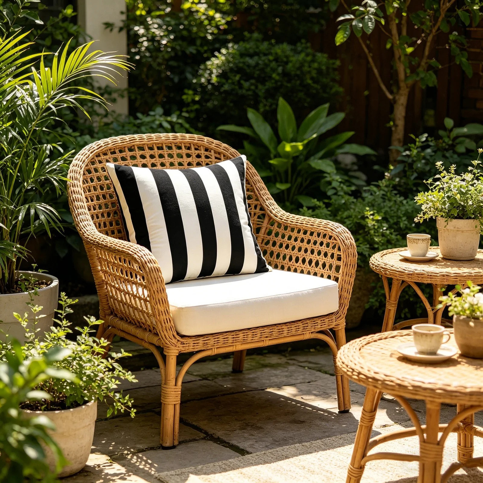 Outdoor Striped Throw Pillow Modern Waterproof Decorative Cushion - 17.7" x 17.7" - Contemporary ... | Walmart (CA)