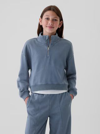 Kids Vintage Soft Half-Zip Cropped Pullover | Gap (US)