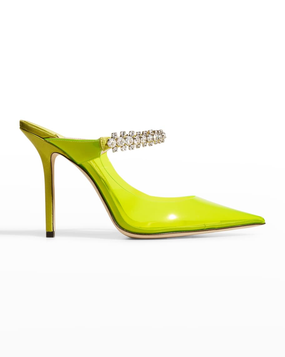 Bing Crystal Plexi Mule Pumps | Neiman Marcus