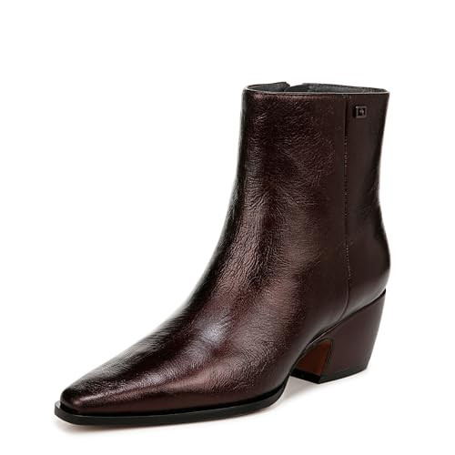 Franco Sarto Womens Vivian Western Ankle Boot Metallic Brown Leather 7 M | Amazon (US)