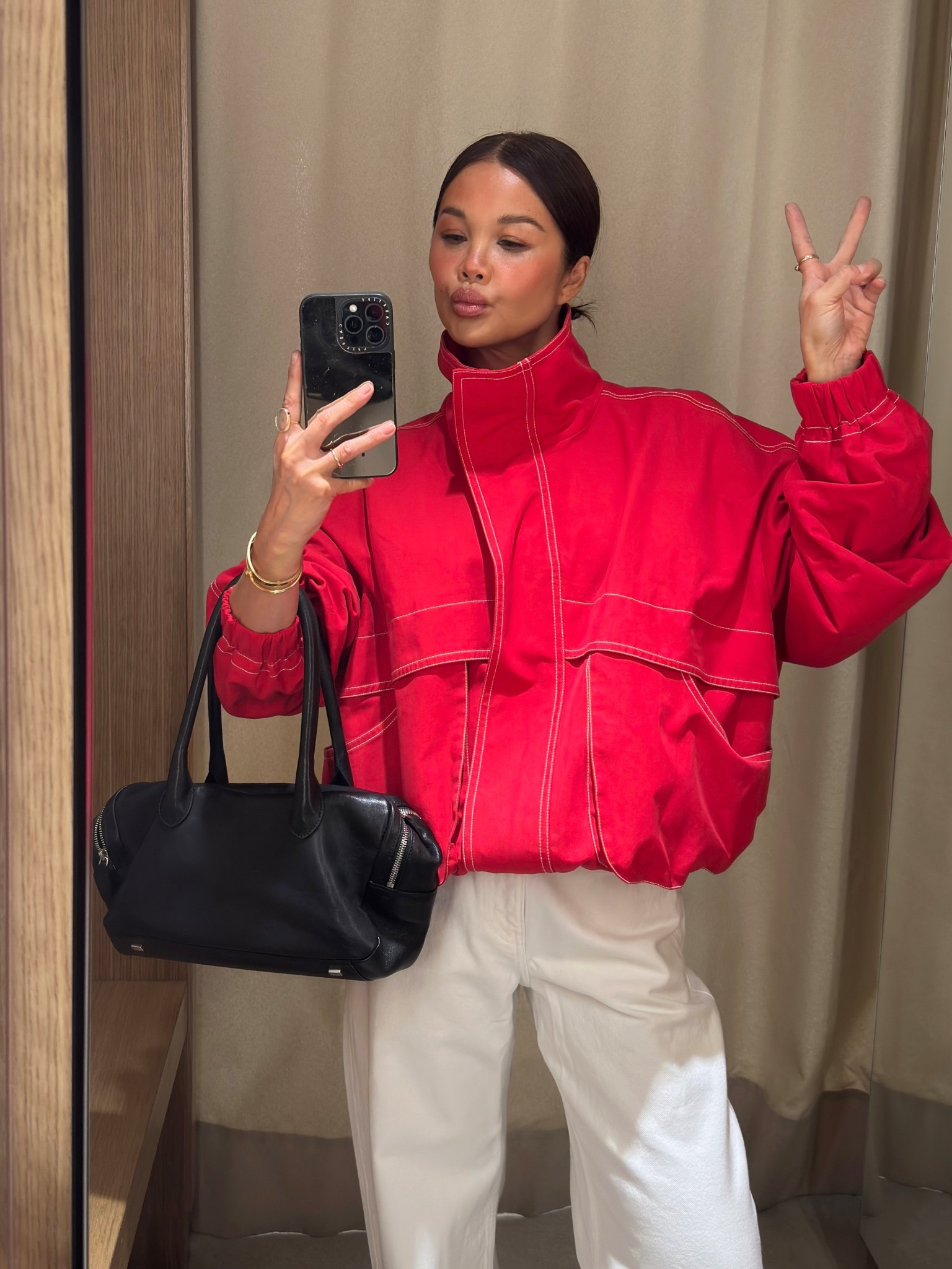 Pop of red with white   

All sizing is pretty much true. For the jacket size 34 or 36 is perfect if you like it oversized. I’m usually an 8 or xs in tops  

#LTKshoes #LTKspring #LTKstyletip