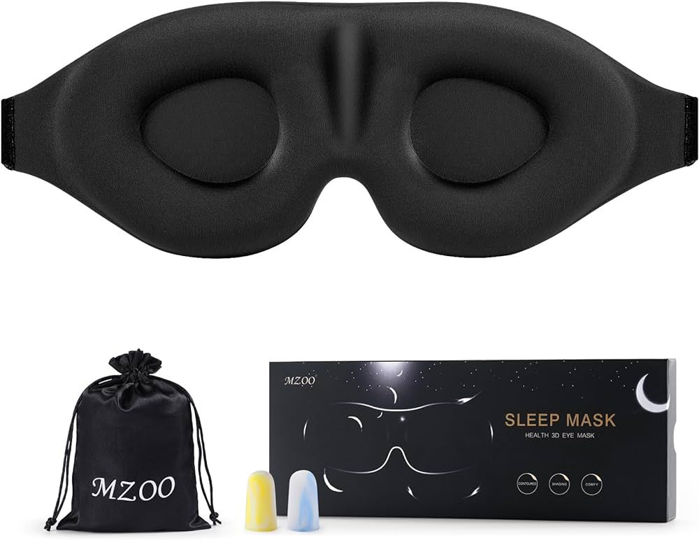 MZOO Sleep Eye Mask for Men Women, 3D Contoured Cup Sleeping Mask & Blindfold, Concave Molded Nig... | Amazon (US)