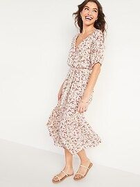 Floral Tiered Tie-Belt Shift Dress for Women | Old Navy (US)