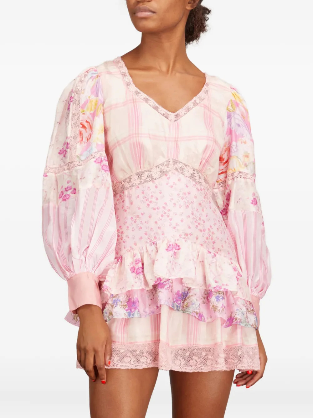 LoveShackFancy Sienne ruffled mini dress - Pink | Farfetch Global