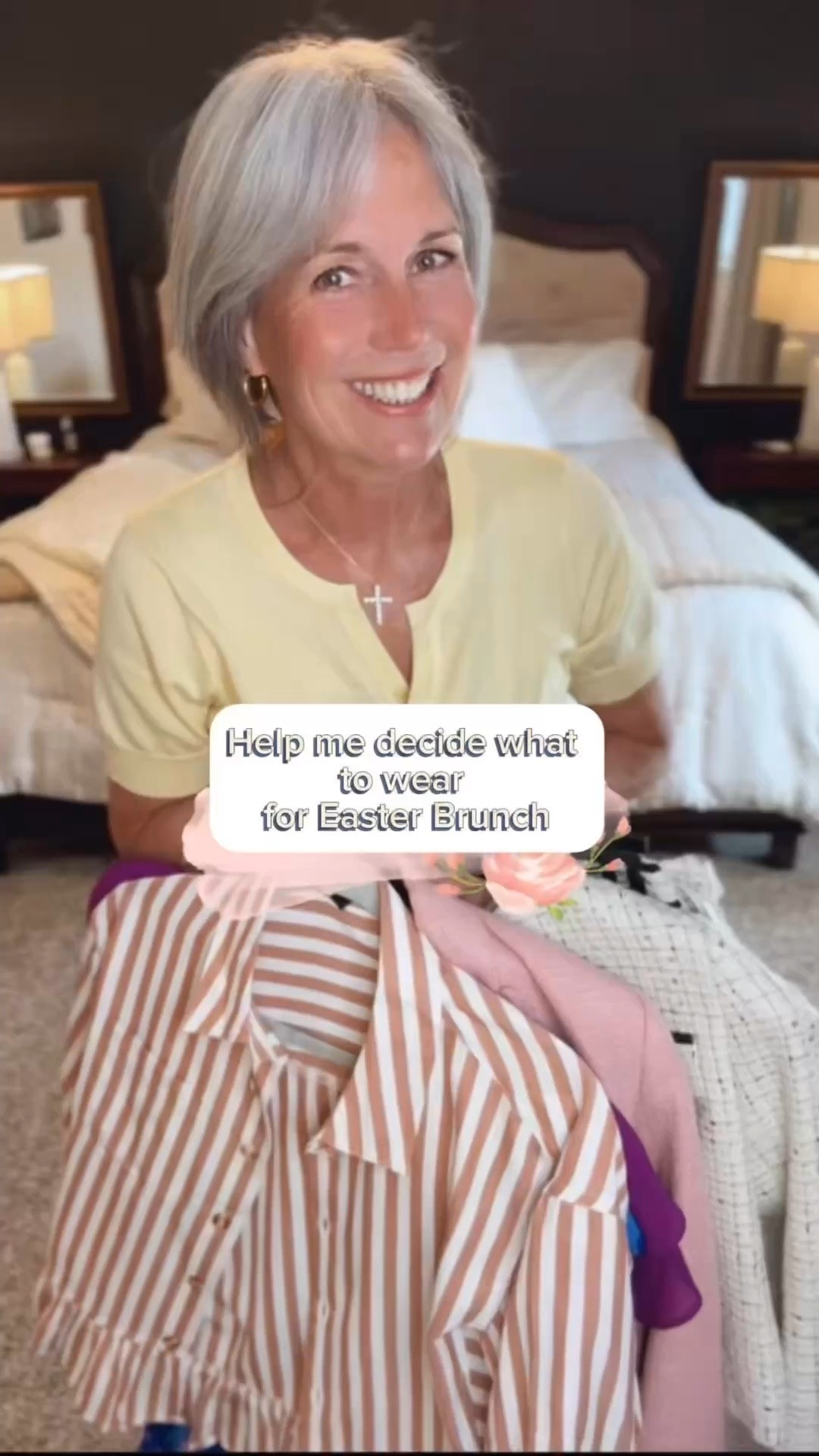 Help me decide what to wear for Easter Brunch!  A beautiful maxi dress, a gorgeous tweed suit, a blazer and trousers or a casual button down and jeans? 

#LTKSeasonal #LTKOver40 #LTKootd