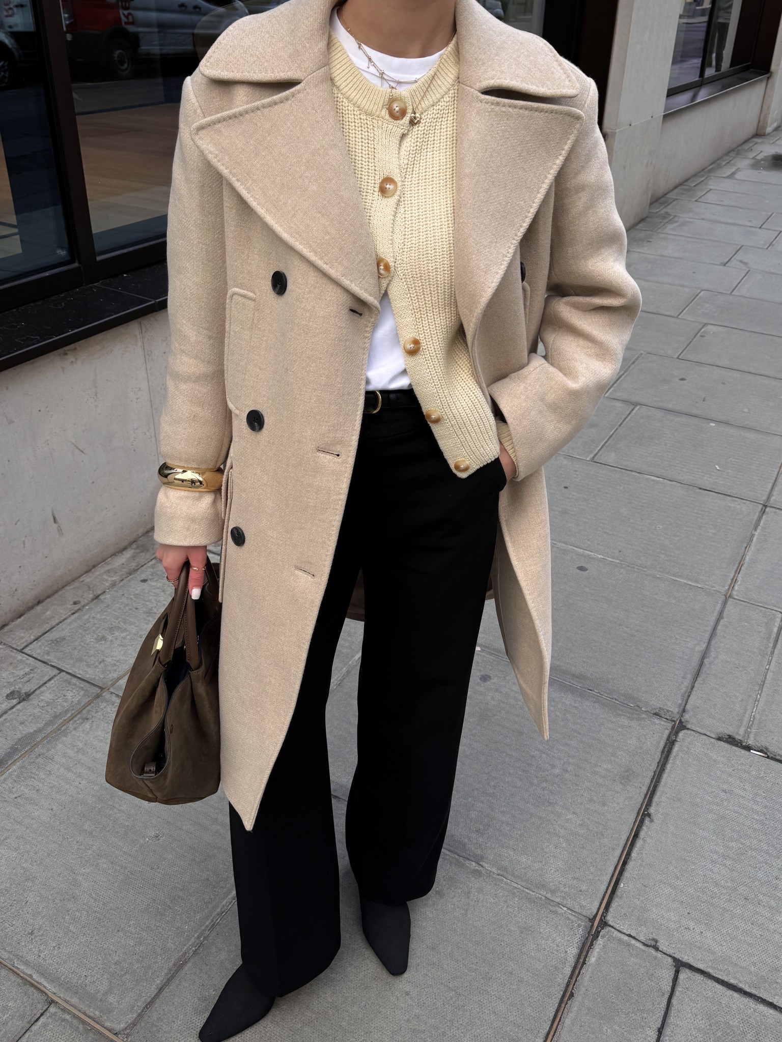  Wool Tailored Midi Coat with black trousers 

#LTKuk #LTKeurope #LTKwinter