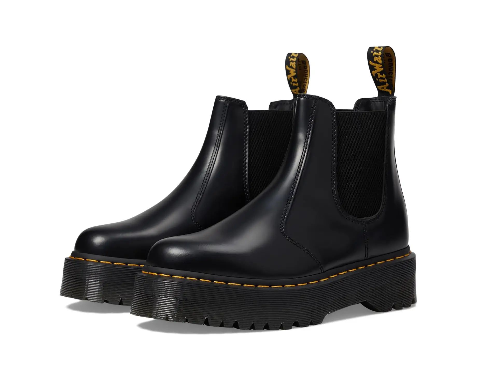 Dr. Martens 2976 Quad Smooth Leather Platform Chelsea Boots | Zappos