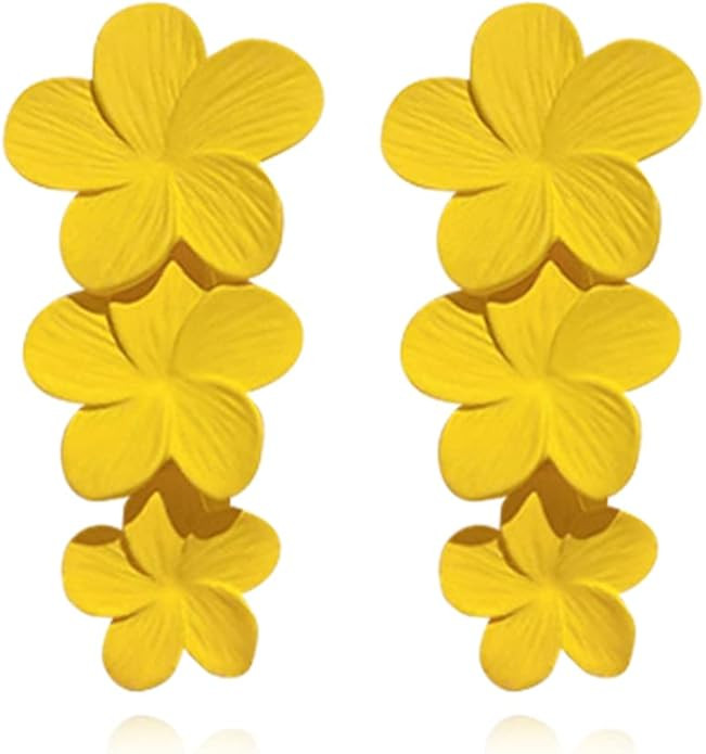 MIGUO STORE Bohemian Style Unique Baking Varnish Three-dimensional Flower Earrings Chic Seaside H... | Amazon (US)