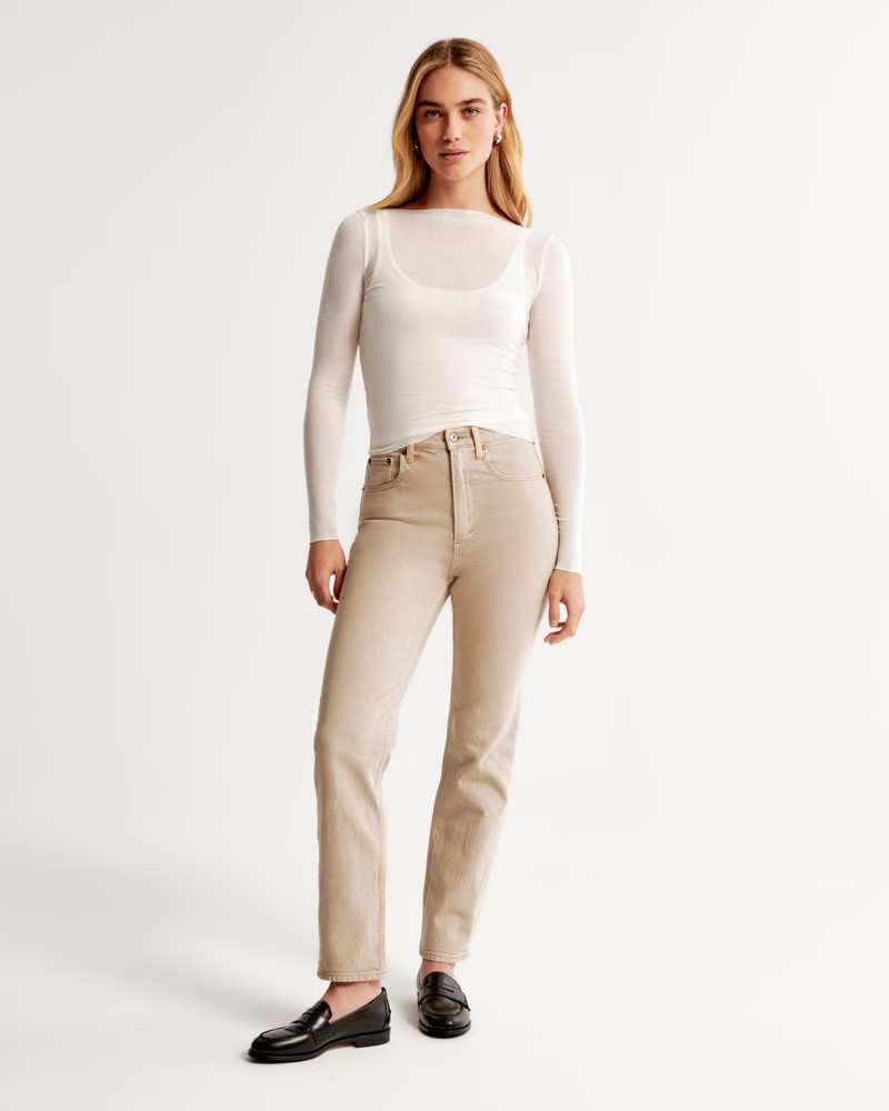Ultra High Rise Ankle Straight Jean | Abercrombie & Fitch (US)