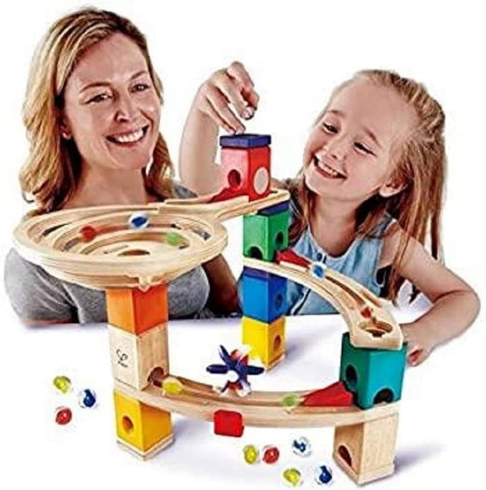 Hape Quadrilla Race to the Finish Marble Run Blocks, Multicolor , 13.8 x 3.1 x 14.2 inches | Amazon (US)