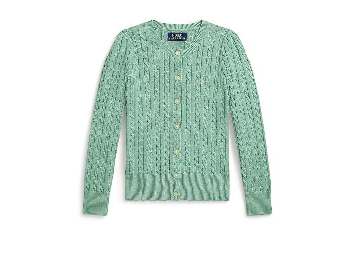 Polo Ralph Lauren Kids Cotton-Mini Cable-Tops-Sweater (Little Kid) Girl's Sweater Laguna Pink/Tiller Green : 3T Toddler | Zappos.com