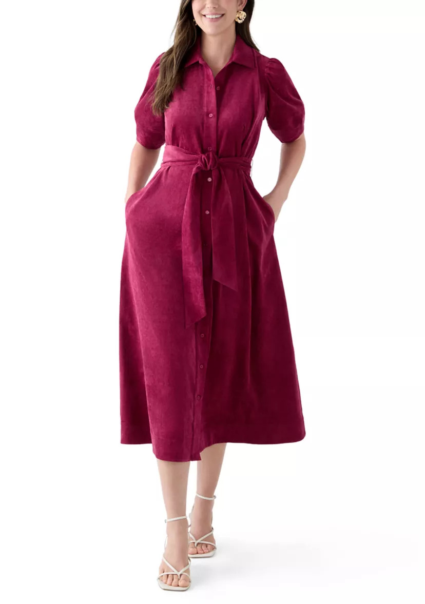 Women's Elbow Sleeve Corduroy Maxi Dress | Belk