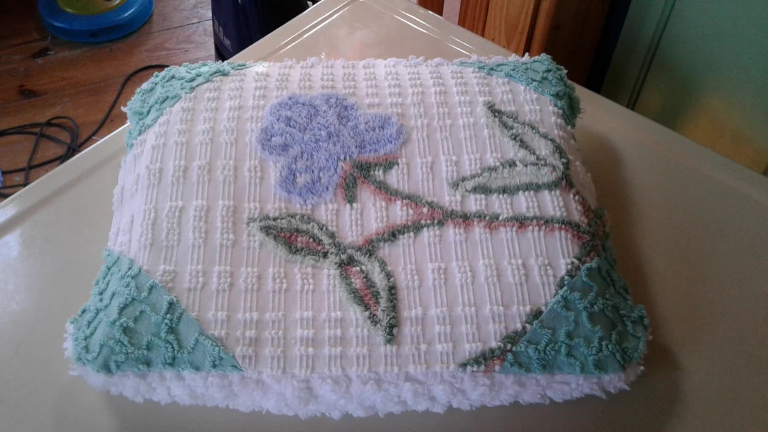 Throw Pillow cover made from vintage Chenille bedspread | Etsy (US)