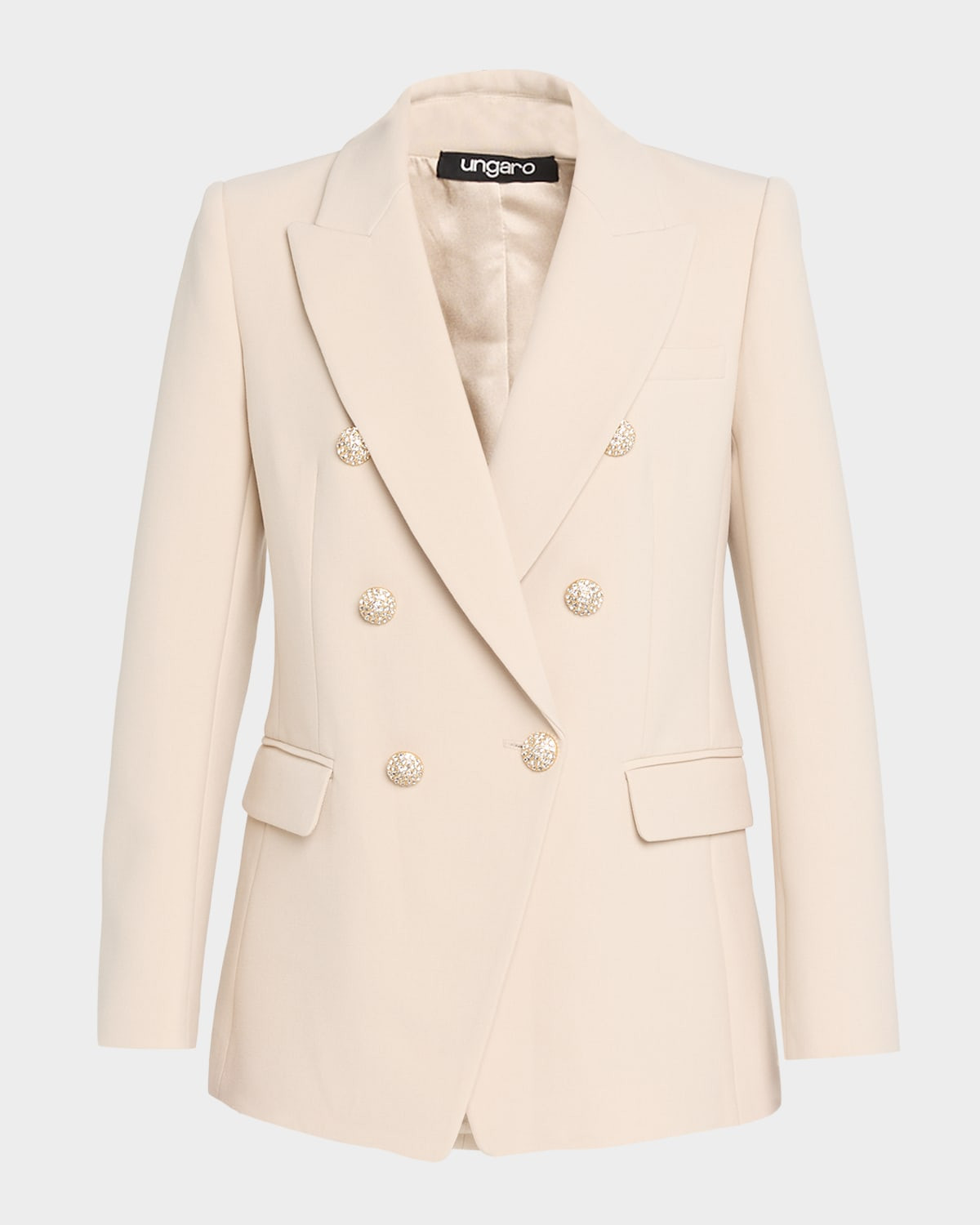 Amber Double-Breasted Stretch Crepe Jacket | Neiman Marcus