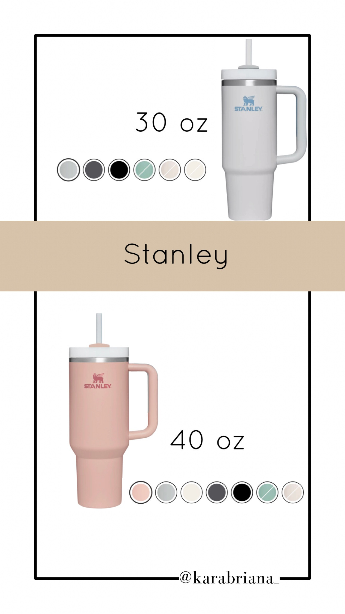 Stanley tumblers 30 oz and 40 oz 

#LTKGiftGuide #LTKunder50 #LTKHoliday