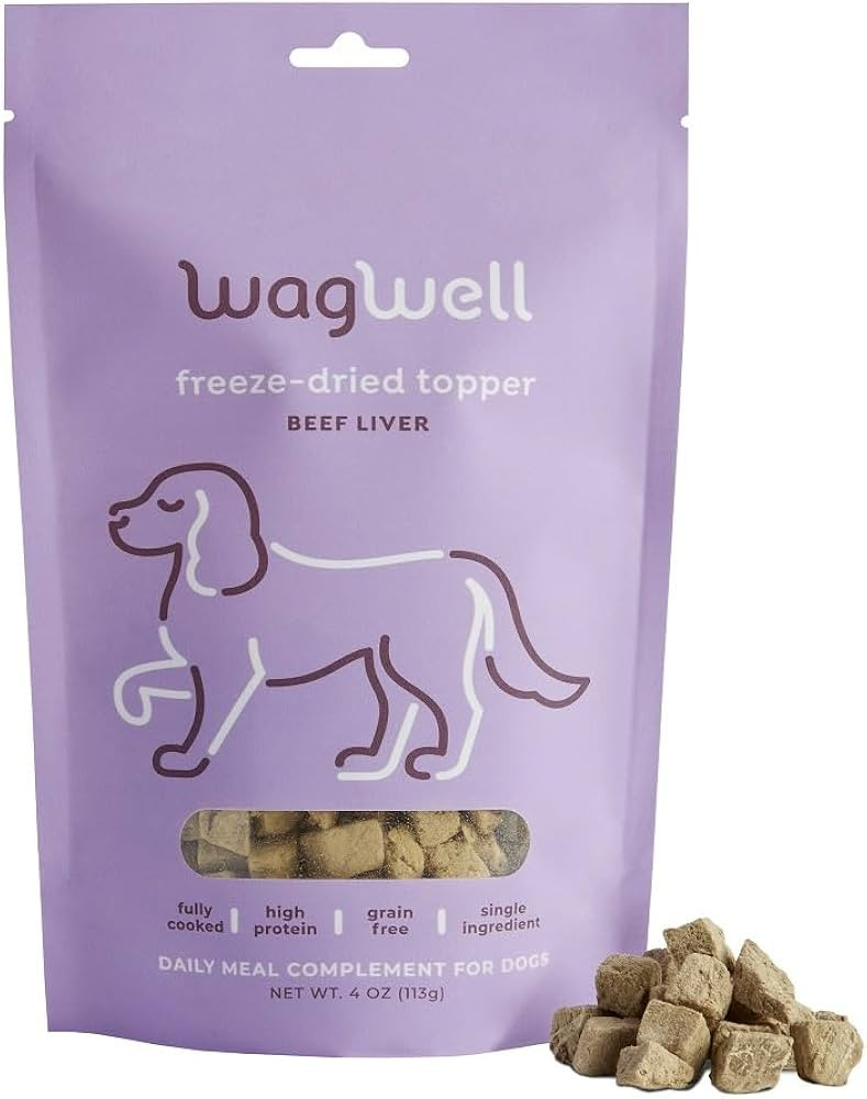 WagWell Beef Liver Freeze-Dried Topper - Grain Free, High Protein Daily Meal Complement for Dogs ... | Amazon (US)